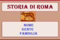 STORIA DI ROMA:  NOME - GENTE - FAMIGLIA